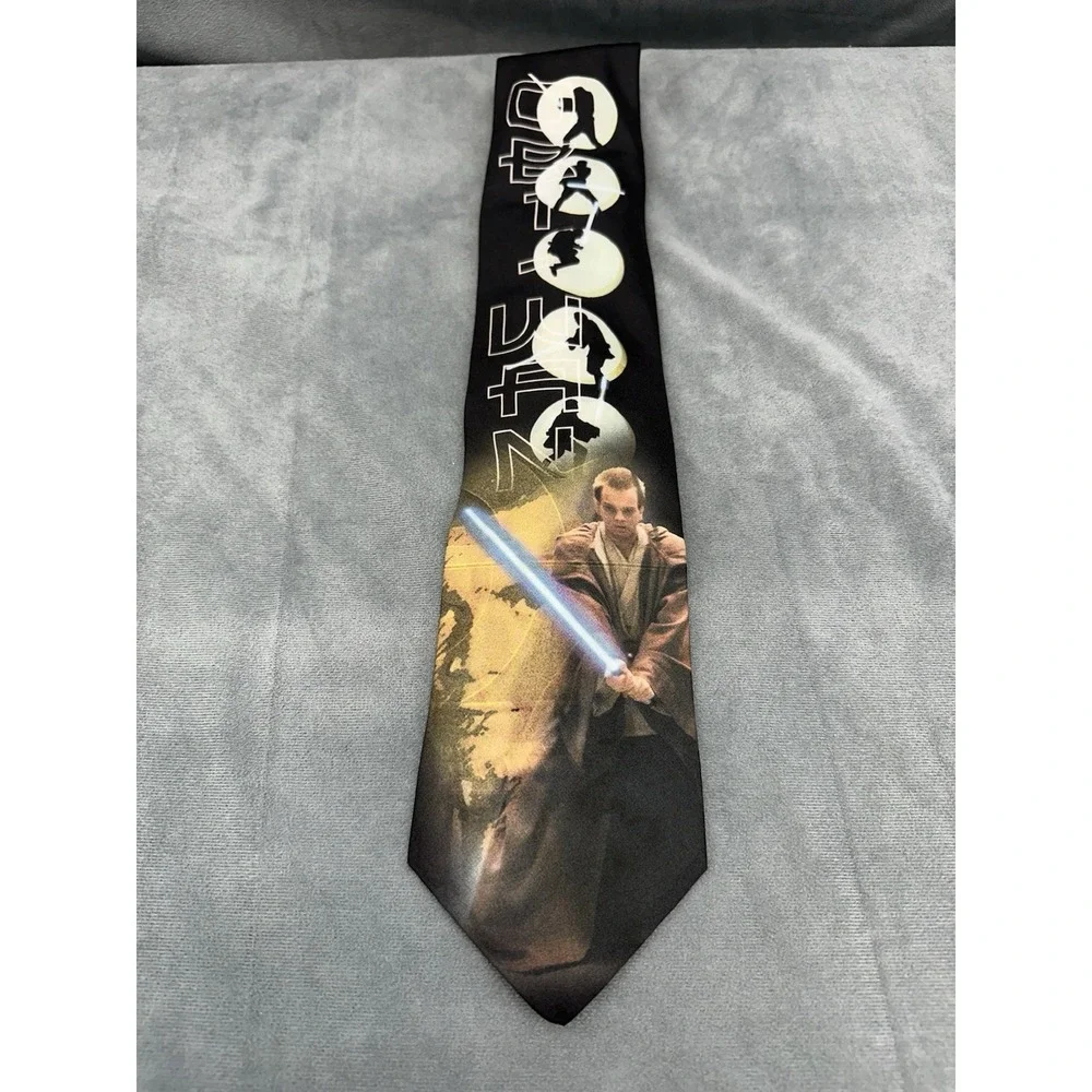 OBI WAN KENOBI Mens Neck Tie Star Wars Episode 1‎ Ralph Marlin Vintage 90s USA